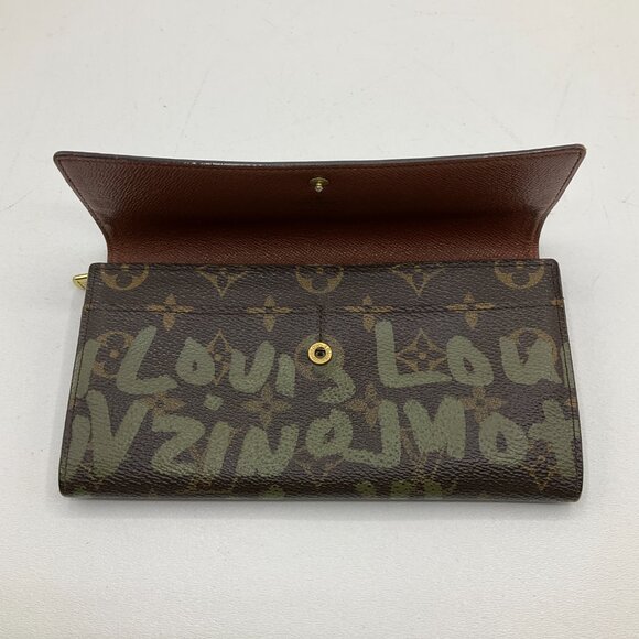 Louis Vuitton Monogram Grafitti Sarah Wallet Brown Green - Picture 8 of 16
